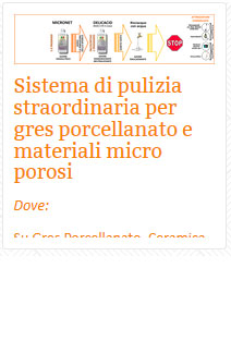 13 Sistema di pulizia straordinaria per gres porcellanato e materiali micro porosi